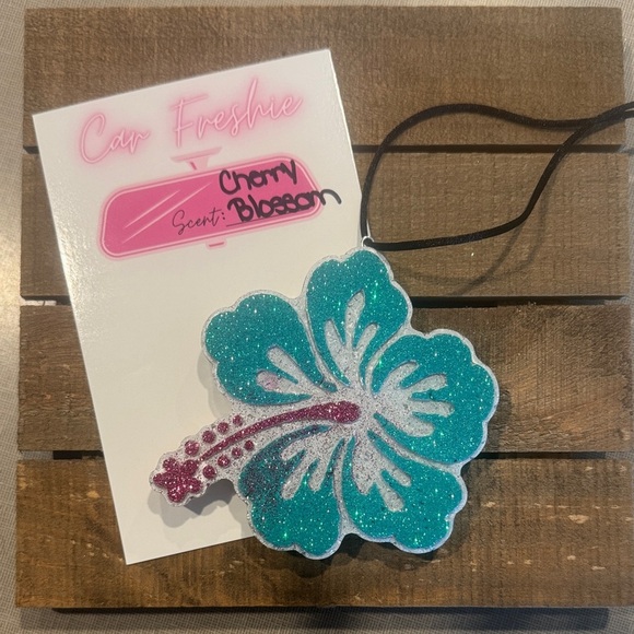 Floral Car Freshener - Teal and Pink - Picture 1 of 1